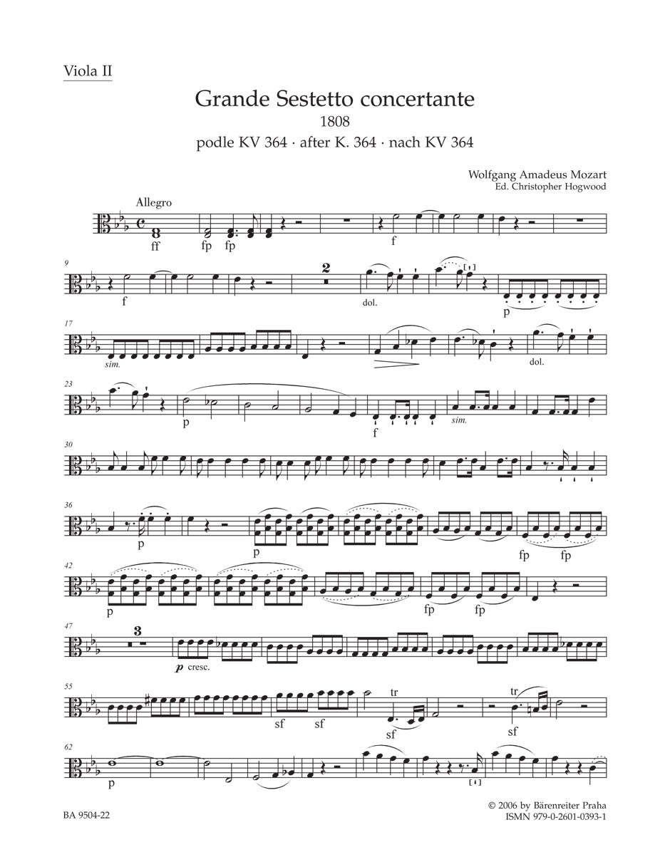 Grande Sestetto concertante (1808) podle Sinfonie concertante KV 364