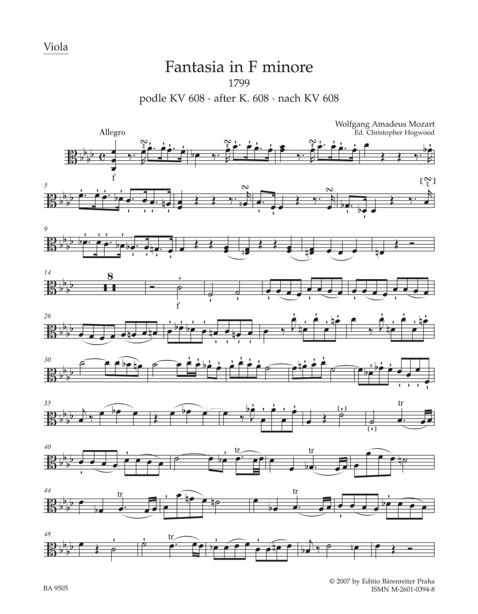 Fantasia in F minore pro smyčce podle Ein Orgelstück für eine Uhr