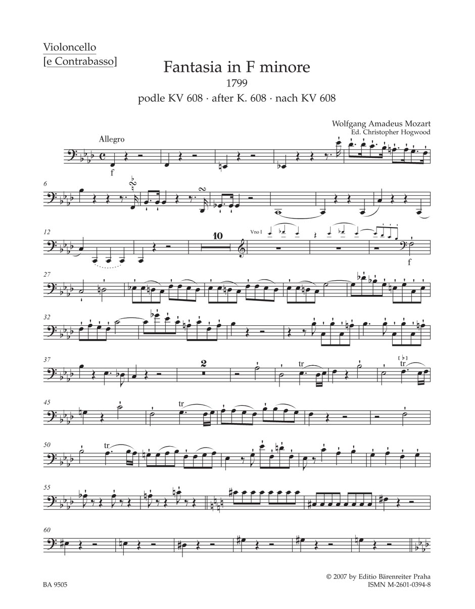 Fantasia in F minore pro smyčce podle Ein Orgelstück für eine Uhr