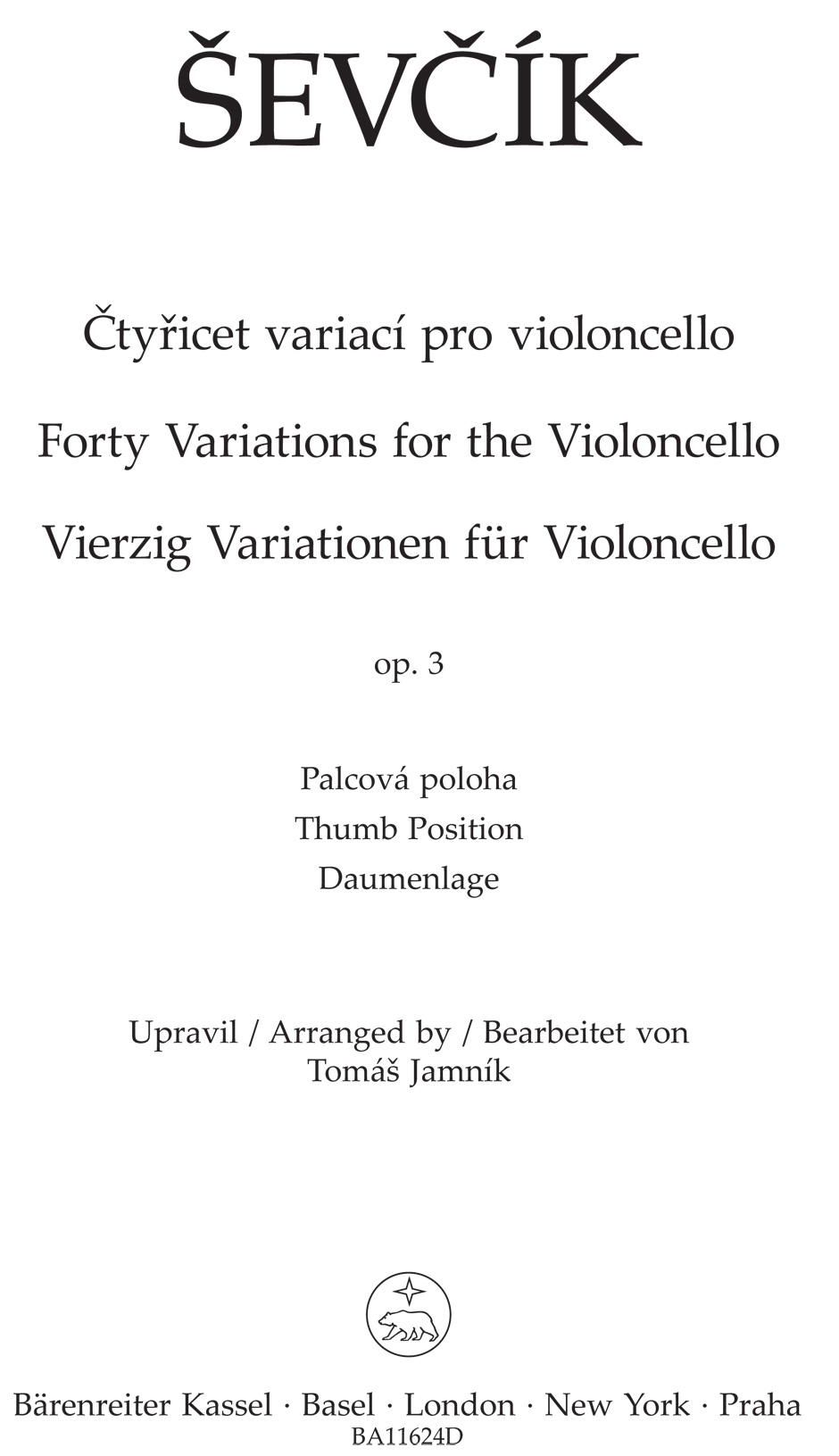 <STRONG>Čtyřicet variací pro violoncello op. 3 (e-noty)</STRONG>