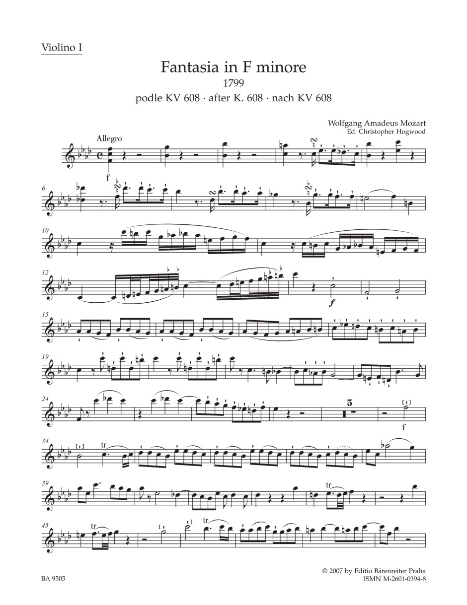 Fantasia in F minore pro smyčce podle Ein Orgelstück für eine Uhr